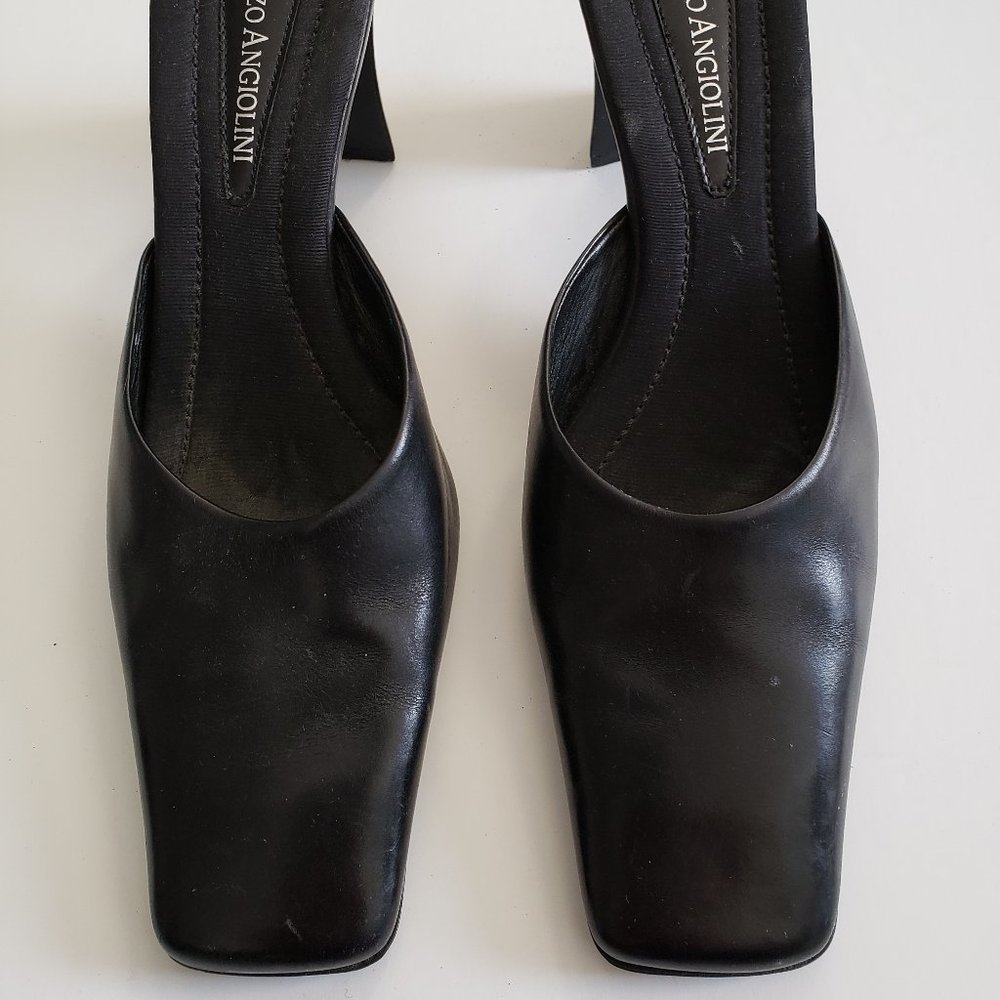Enzo Angolini black leather mules